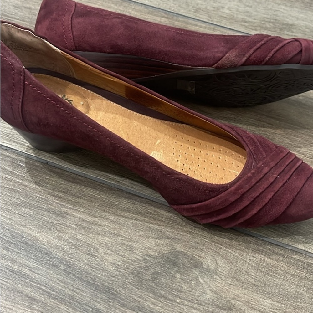 Clarks Artisan red loafer heel